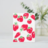 Carte postale aux fraises rouges juteuses (blanc) (Debout devant)