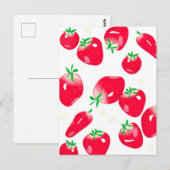 Carte postale aux fraises rouges juteuses (blanc) (Devant / Derrière)