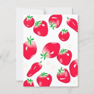 Carte postale aux fraises rouges juteuses (blanc)