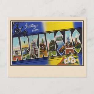 Carte postale aux grandes lettres de l'Arkansas