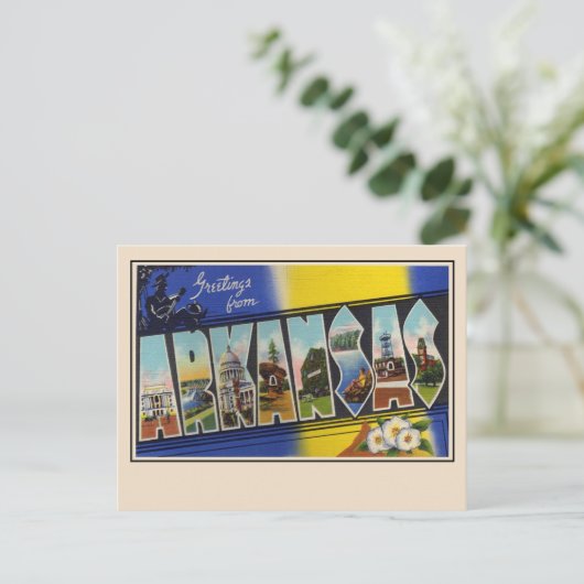 Carte postale aux grandes lettres de l'Arkansas (Debout devant)