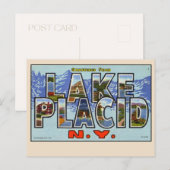Carte postale aux grandes lettres Lake Placid (Devant / Derrière)