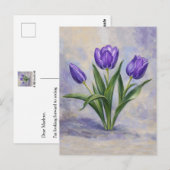 Carte postale aux tulipes violettes (Devant / Derrière)