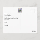 Carte postale aux tulipes violettes (Dos)