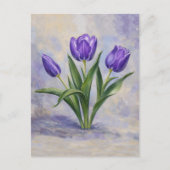 Carte postale aux tulipes violettes (Devant)