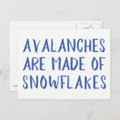 Carte Postale Avalanches sont faites de flocons de neige, messag (Devant / Derrière)