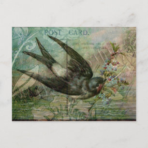 Carte Postale Avaler avec fleurs