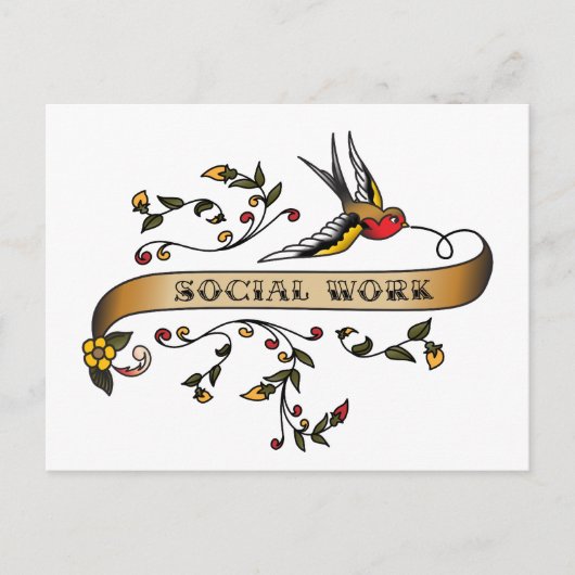 Carte Postale Avaler et Faire Défiler avec le Travail Social (Devant)