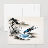 Carte Postale Avaler l'eau potable dans un ruisseau dans l'encre (Devant / Derrière)