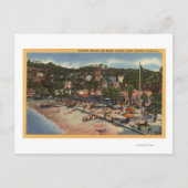 Carte Postale Avalon Vue sur Crescent Ave. & Plage (Devant)