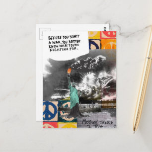 Carte Postale Avant de commencer une guerre, dame liberté protes