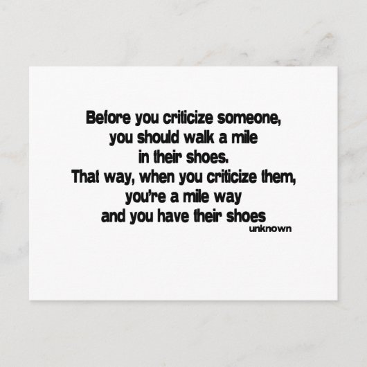 Carte Postale Avant de critiquer un devis (Devant)