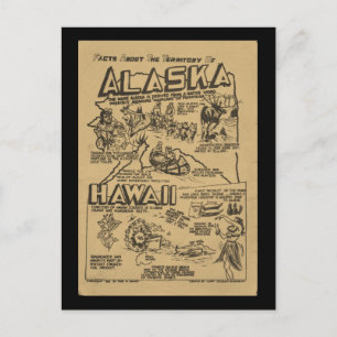 Carte Postale Avant, États Alaska et Hawaii