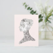 Carte Postale Avant Garde Rose Floral Beauté Girl (Debout devant)