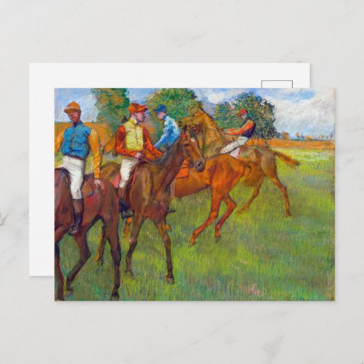 Carte Postale Avant la course par Edgar Degas (Devant / Derrière)