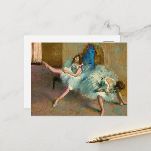 Carte Postale Avant le ballet par Edgar Degas (Devant/Arrière en situation)