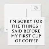 Carte Postale Avant ma première coupe de café (Devant / Derrière)