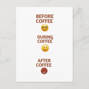 Carte Postale Avant Pendant Après L'humeur du café en art vector