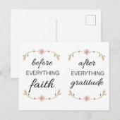 Carte Postale Avant tout FOI Après tout REMERCIEMENT (Devant / Derrière)