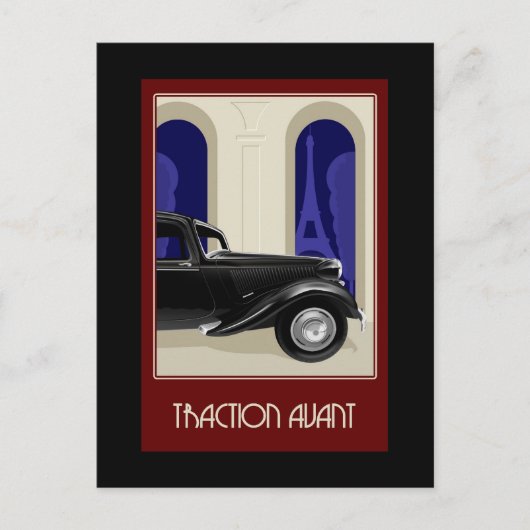 Carte postale Avant Traction Citroen (Devant)