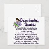 Carte Postale Avantages pour l'allaitement (Devant / Derrière)