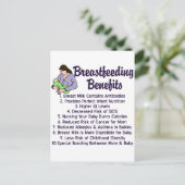 Carte Postale Avantages pour l'allaitement (Debout devant)