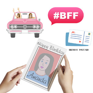 Carte Postale Avatar d'amie personnelle pour anniversaire 