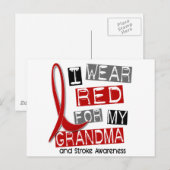 CARTE POSTALE AVC JE PORTE ROUGE POUR MA GRAND-MÈRE 37 (Devant / Derrière)