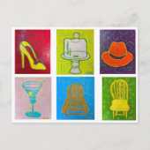 Carte postale avec 6 peintures à l'huile originale (Devant)