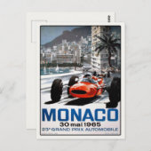 Carte postale avec affiche du Grand Prix de Monaco (Devant / Derrière)