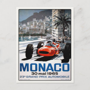 Carte postale avec affiche du Grand Prix de Monaco