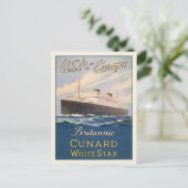 Carte postale avec affiche publicitaire de bateau  (Debout devant)