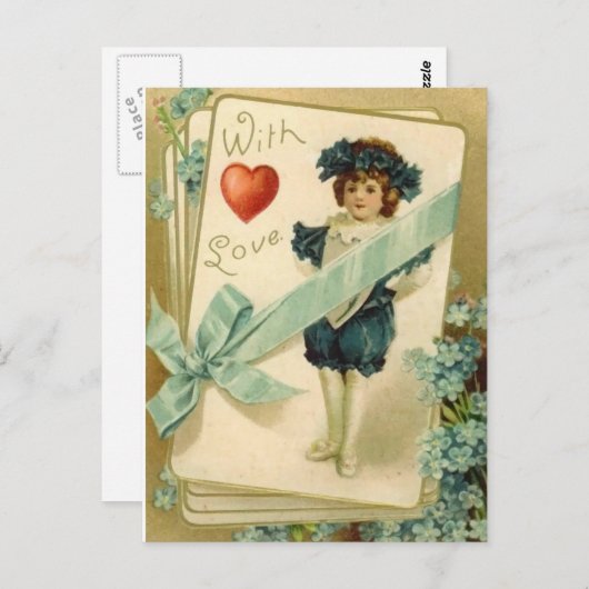 Carte Postale Avec amour (Devant / Derrière)