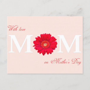 Carte Postale Avec Amour Maman en Fête des Mères Gerbera Daisy F