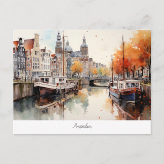 Carte postale avec Amsterdam, Pays-Bas