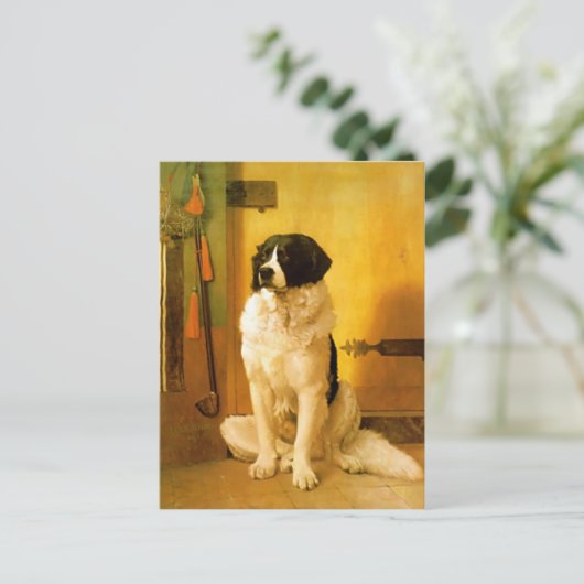 Carte Postale Avec Ancien Chien 1852 Peinture Impr (Debout devant)