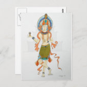 Carte postale avec art original d'une déesse hindo (Devant / Derrière)