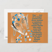 Carte postale avec art original — Orange Elf avec  (Devant / Derrière)