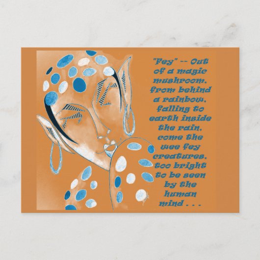 Carte postale avec art original — Orange Elf avec  (Devant)