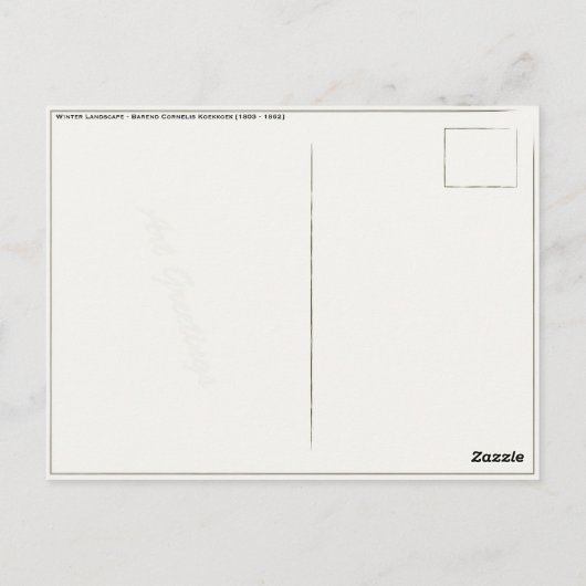 Carte Postale Avec Barend Cornelis Koekkoek Peintu (Dos)