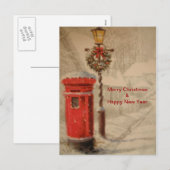 Carte postale avec boîte postale rouge (Devant / Derrière)