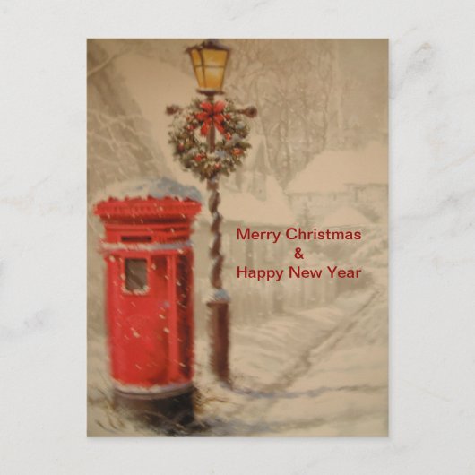 Carte postale avec boîte postale rouge (Devant)