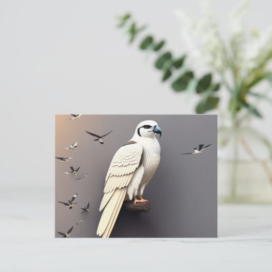Carte postale avec cerf-volant à queue avale (Debout devant)