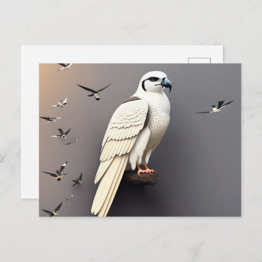 Carte postale avec cerf-volant à queue avale (Devant / Derrière)