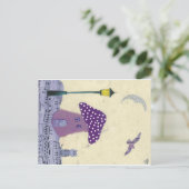 Carte postale avec champignon, Lampe Post, Chat (Debout devant)