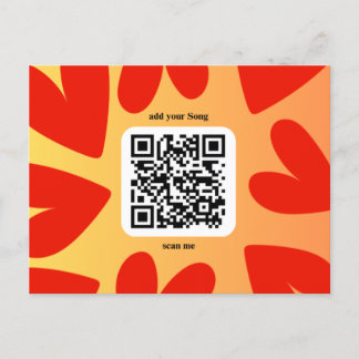 Carte Postale Avec chanson personnelle individuelle par code QR