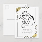 Carte postale avec citation sur l'amour maternel (Devant / Derrière)