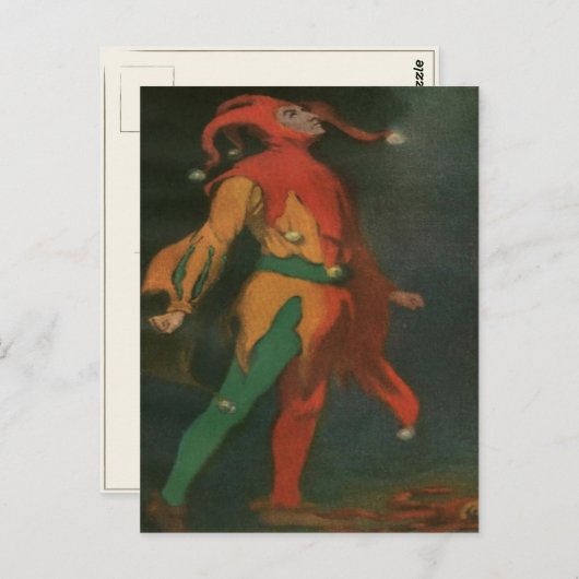 Carte Postale Avec Clown Vintage (Devant / Derrière)