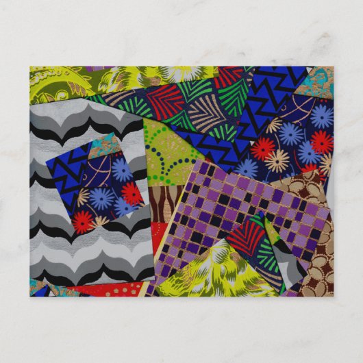 Carte postale avec collage coloré (Devant)