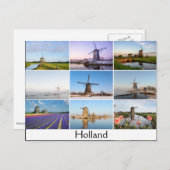 Carte postale avec collage de moulins à vent en Ho (Devant / Derrière)